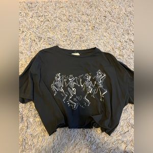 Cropped Dancing Skeletons Tee